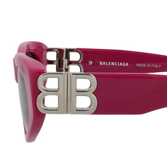 Balenciaga Womens Cat Eye Fuchsia Silver Grey Fashion Designer Eyewear - Picture 4 of 4